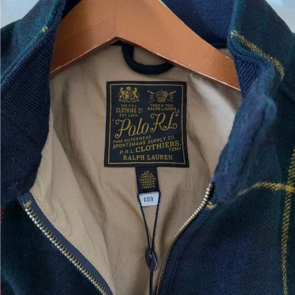 Men’s Polo Ralph Lauren Wool polyester country plaid bomberBrand newSize:LARGE